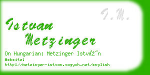 istvan metzinger business card